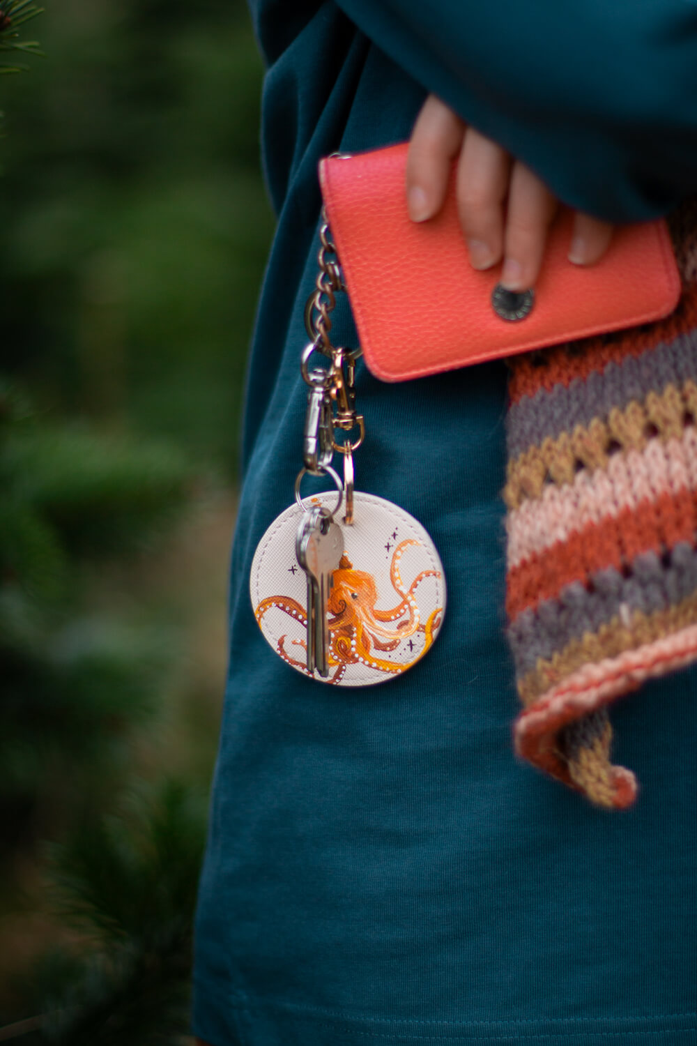 Personalisable Hand Painted Key Ring- Red pandas