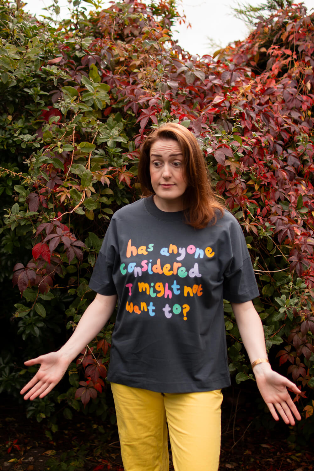 Has anyone considered I might not want to? Oversized Tee, in collaboration with Maddy Lucy Dann, for Doctors Without Borders