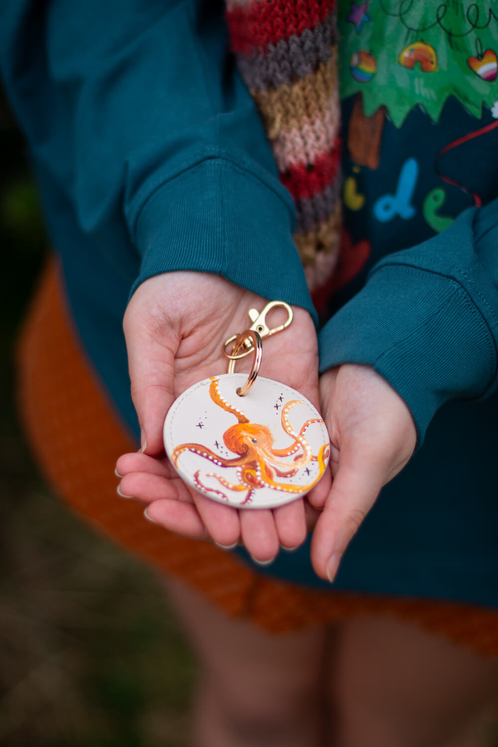 Personalisable Hand Painted Key Ring- Pasta