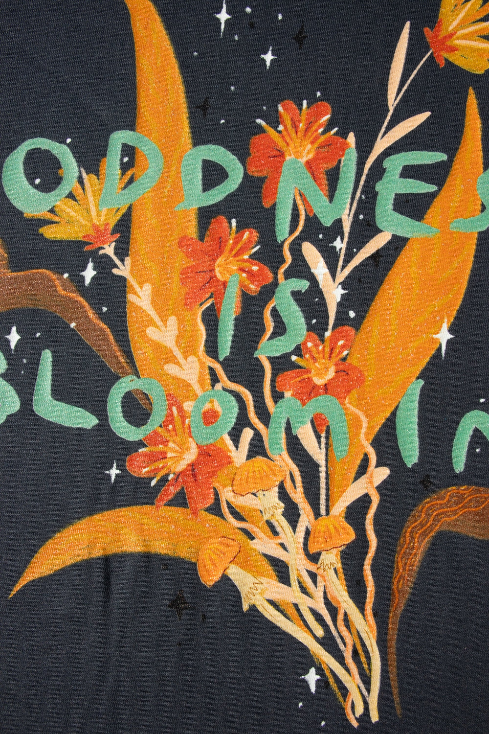 Oddness is blooming, oversized collaboration T-shirt with Ode to Them