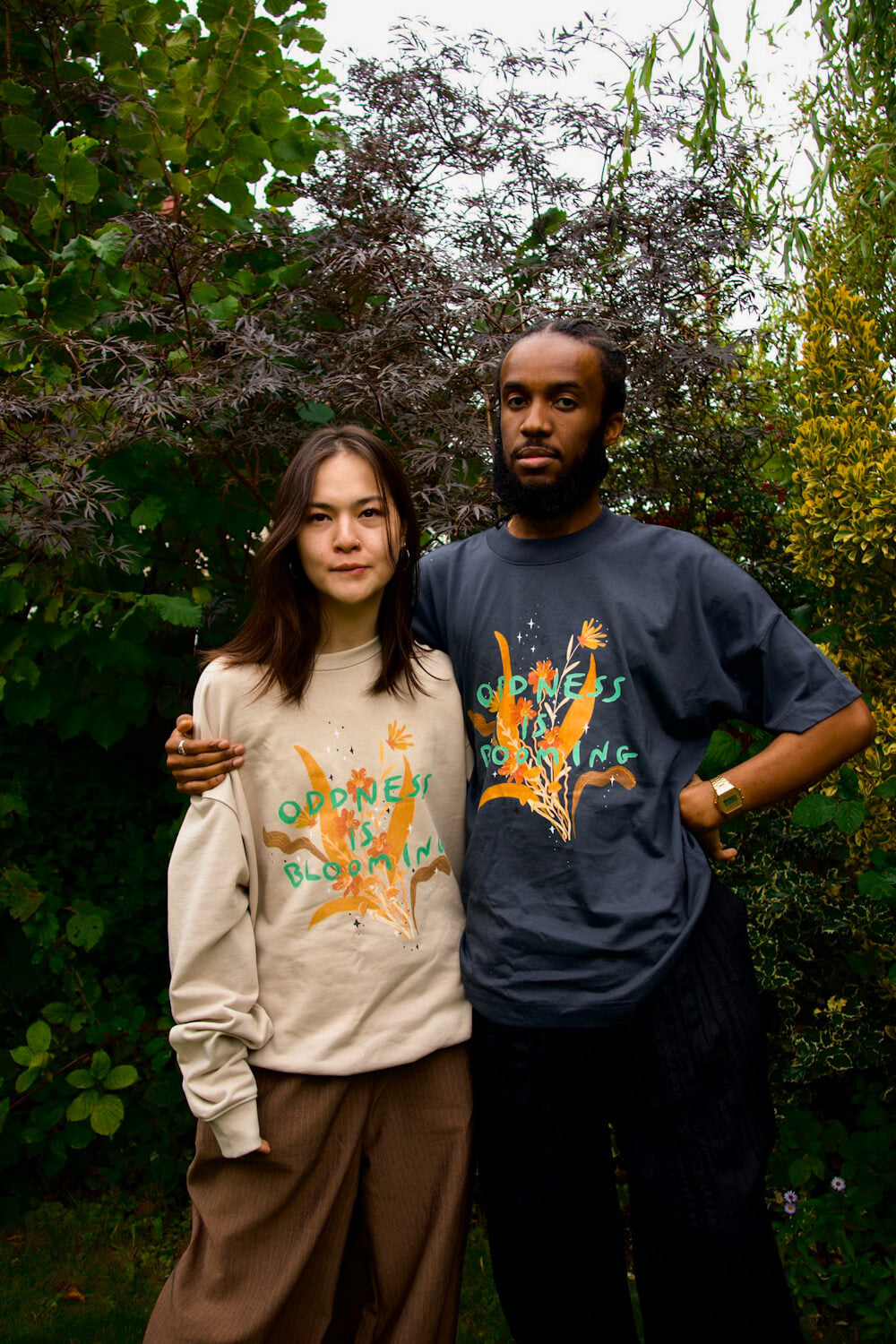 Oddness is blooming, oversized collaboration T-shirt with Ode to Them