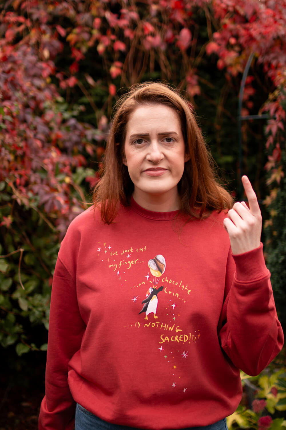 ‘Is nothing sacred?’, oversized sweater, with Maddy Lucy Dann, for Doctors Without Borders