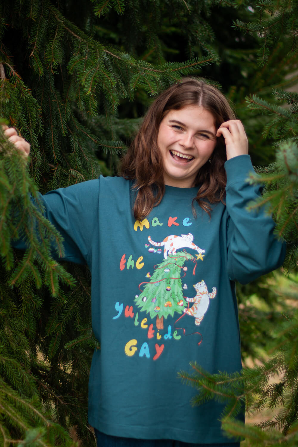 Make the Yuletide gay, Oversized charity top, with Katie Budenberg, for AKT