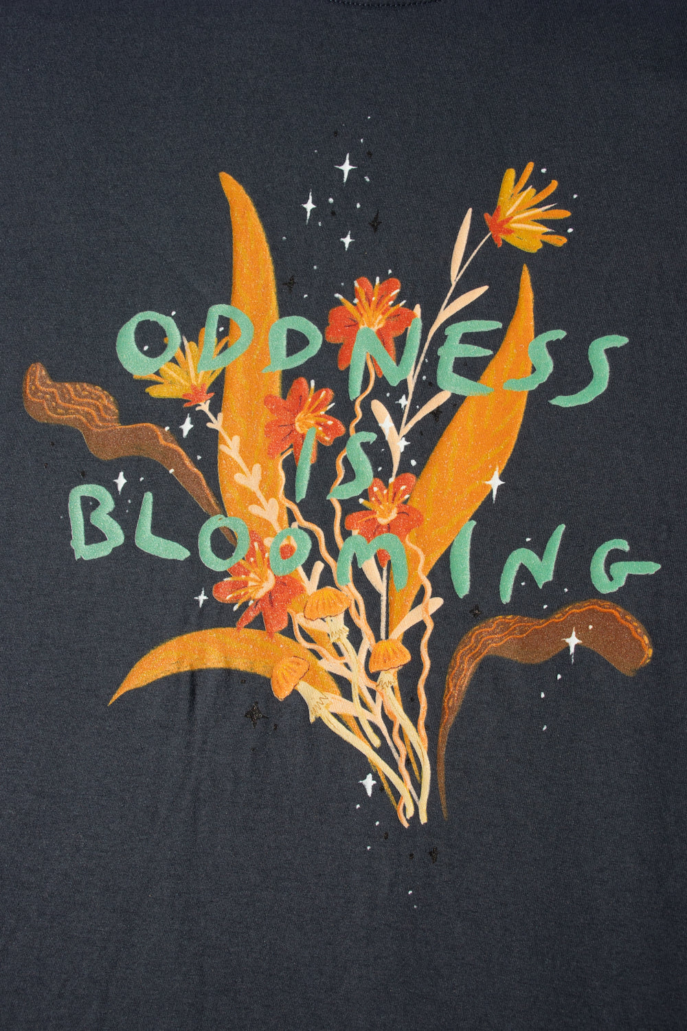 Oddness is blooming, oversized collaboration T-shirt with Ode to Them