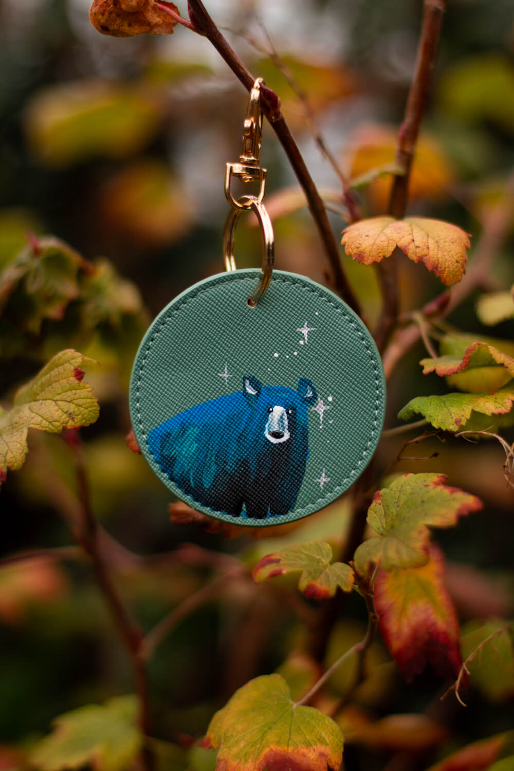 Personalisable Hand Painted Key Ring- Raccoon