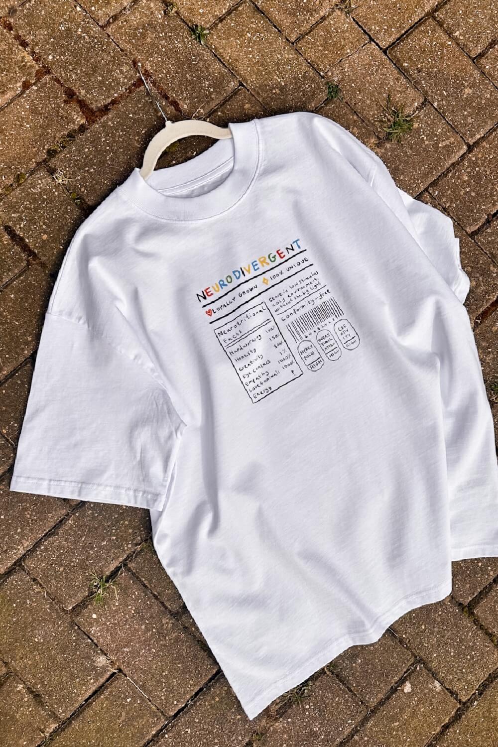 Neurodiversity food label Oversized Tee