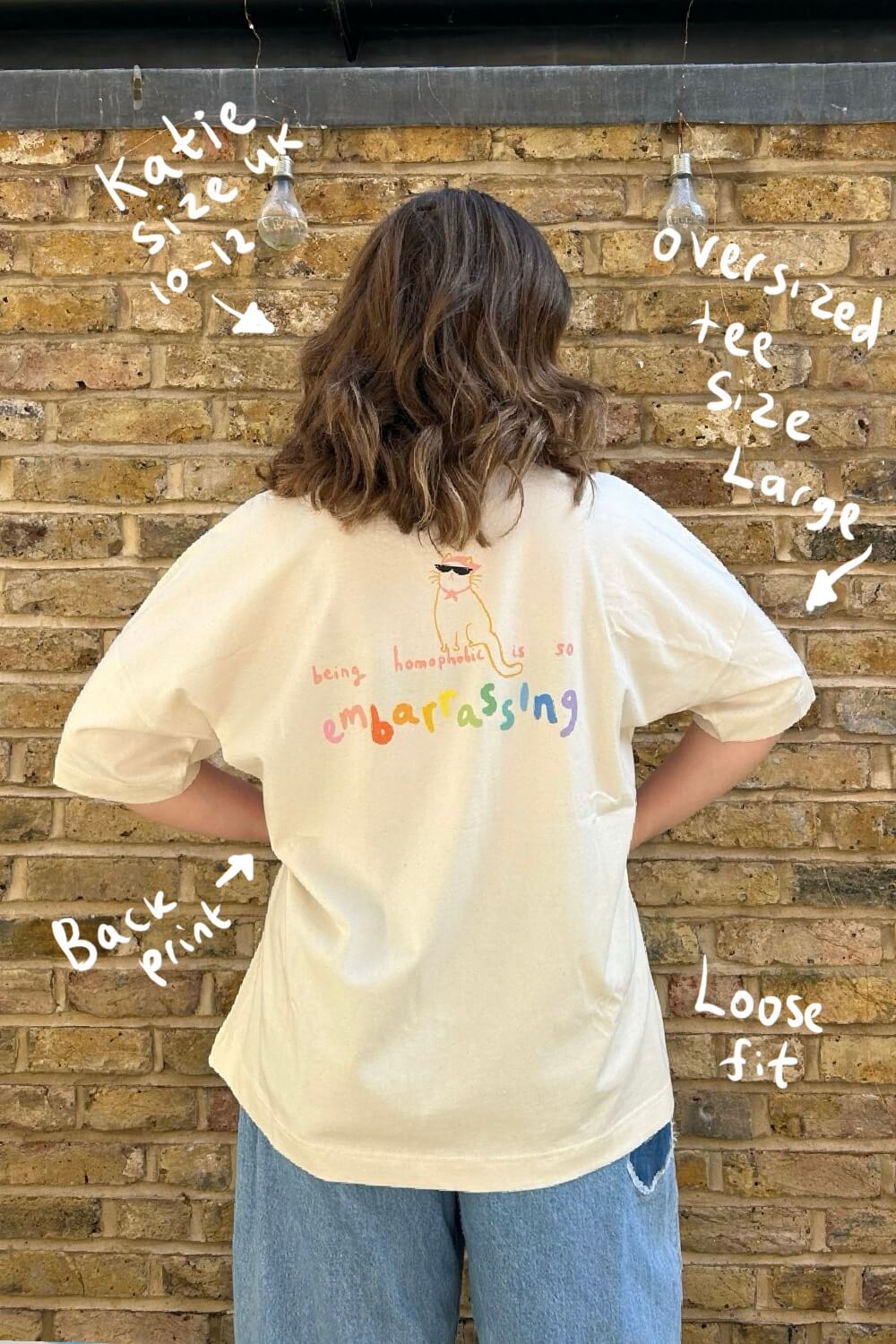 Pride cat oversized charity tshirt, in collaboration with Katie Budenberg