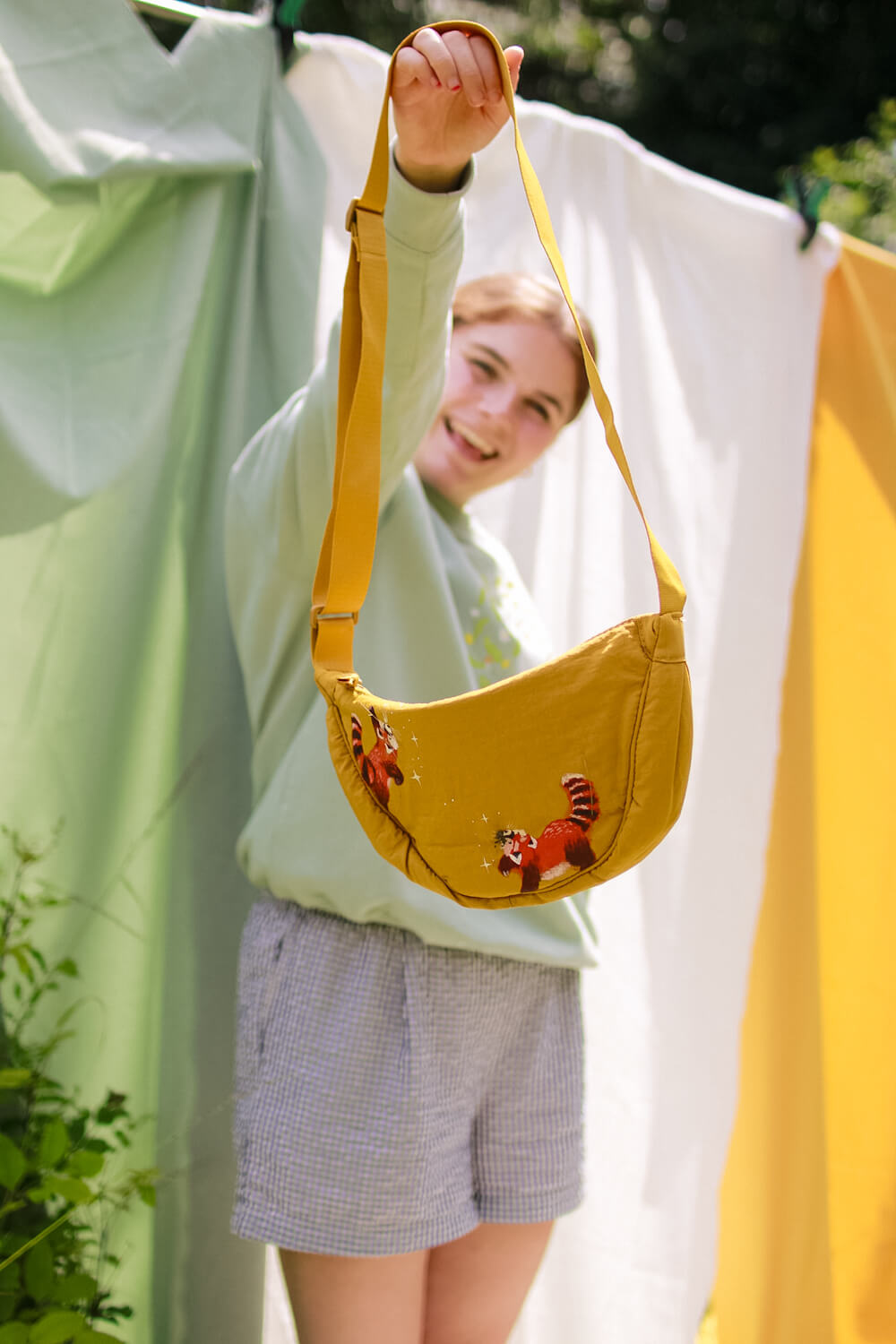 Hand Painted Limited Edition red panda bag