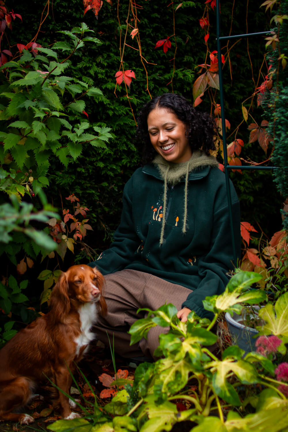 Hand Painted Mushroom 3/4 zip fleece (Limited Edition)